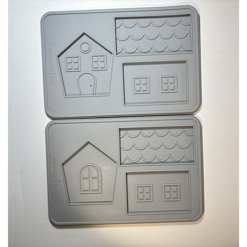 Pampered Chef Gingerbread House Mold Set Cookie Candy Chocolate Silicone